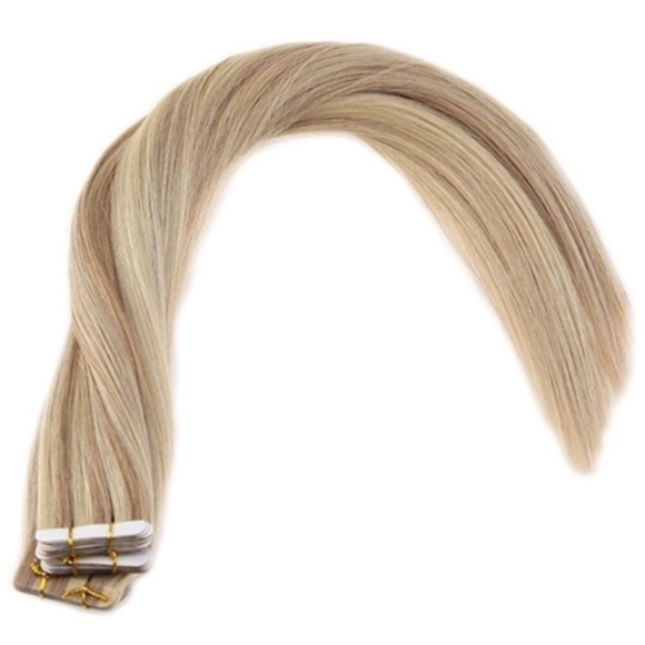 ✨ 4 22” #18-613 bleach BLONDE HUMAN HAIR TAPE INS main image 4
